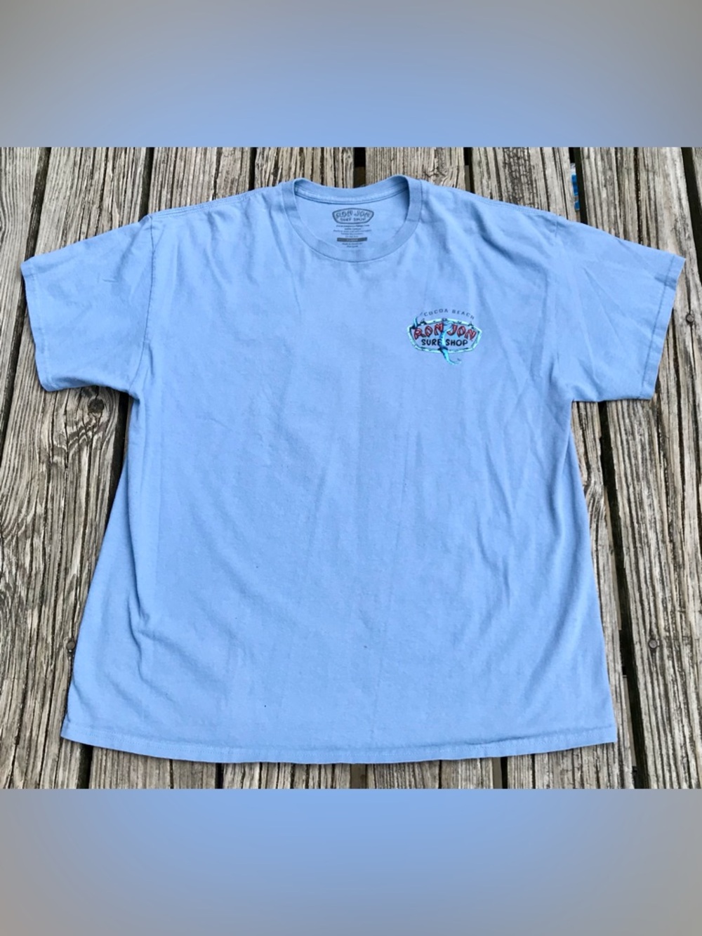 Mens XL RON JON SURF SHOP Blue Octopus Graphic Tee Shortsleeve Tshirt - Picture 2 of 7